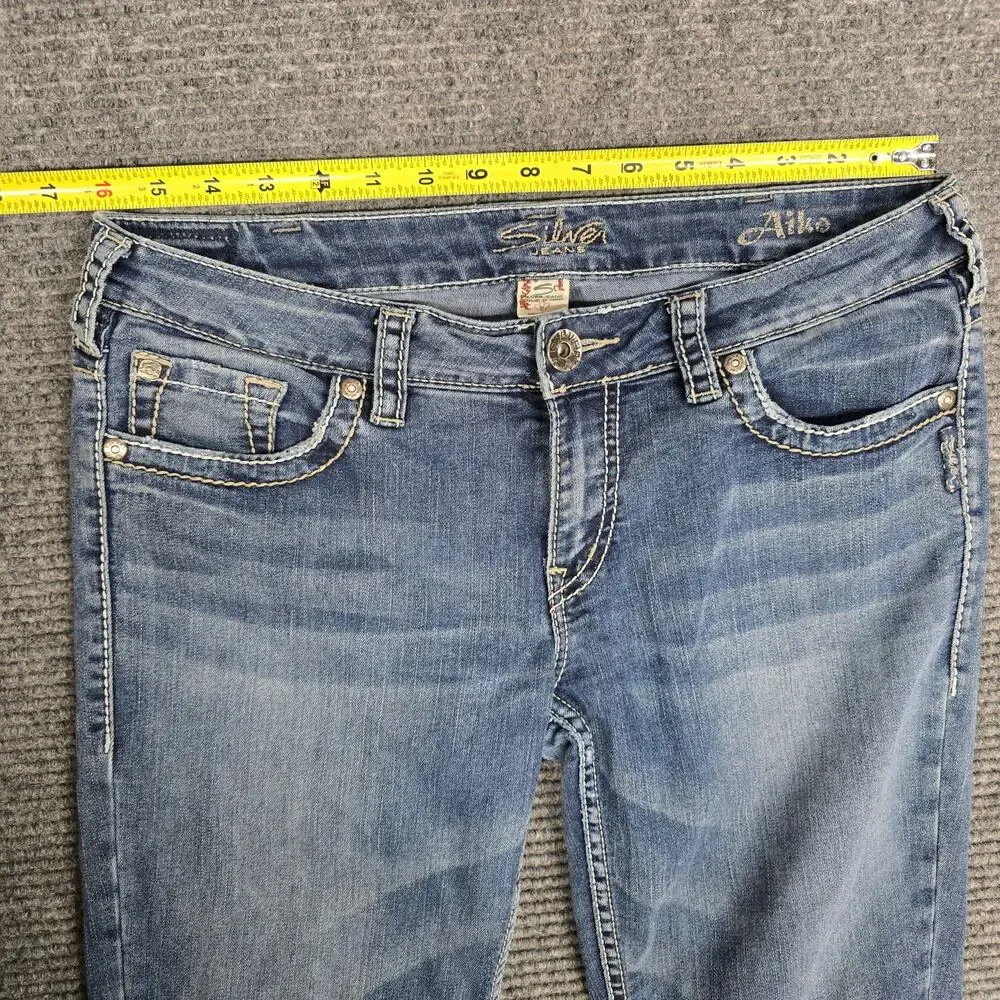 Silver Jeans Aiko Bootcut Womens 31x33 Blue Medium Wash Low Rise Stretch Denim